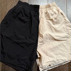 ROMWE Black and Cream Athletic Men's Shorts